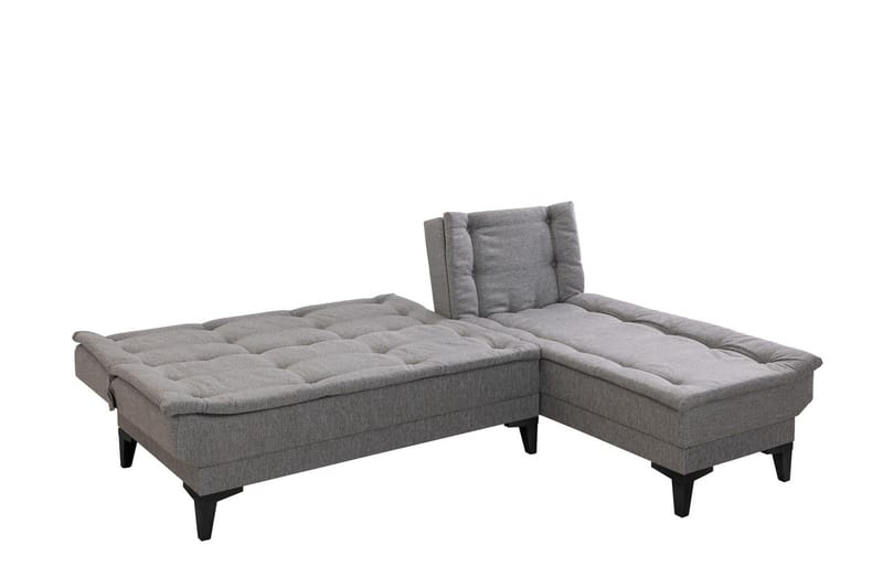Hunterville Højre L-formet Sovesofa 107x225 cm i Stof - Grå - Møbler - Sofaer - Sovesofaer