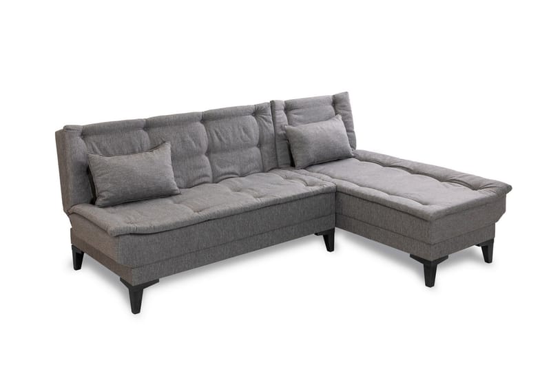 Hunterville Højre L-formet Sovesofa 107x225 cm i Stof - Grå - Møbler - Sofaer - Sovesofaer