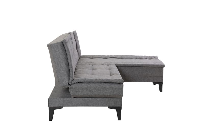 Hunterville Højre L-formet Sovesofa 107x225 cm i Stof - Grå - Møbler - Sofaer - Sovesofaer