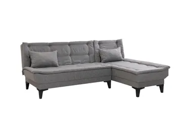 Hunterville Højre L-formet Sovesofa 107x225 cm i Stof - Grå - Møbler - Sofaer - Sovesofaer