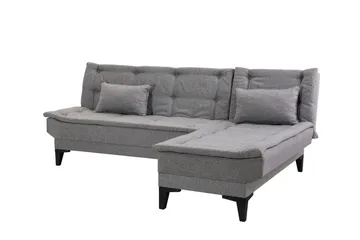 Hunterville Højre L-formet Sovesofa 107x225 cm i Stof - Grå - Møbler - Sofaer - Sovesofaer