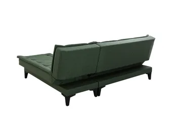 Hunterville Højre L-formet Sovesofa 107x225 cm i Stof - Grøn - Møbler - Sofaer - Sovesofaer