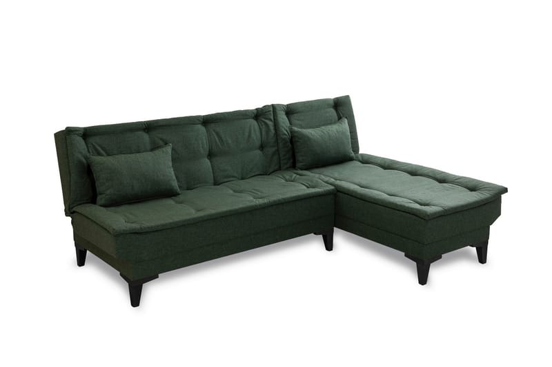Hunterville Højre L-formet Sovesofa 107x225 cm i Stof - Grøn - Møbler - Sofaer - Sovesofaer