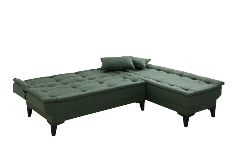 Hunterville Højre L-formet Sovesofa 107x225 cm i Stof - Grøn - Møbler - Sofaer - Sovesofaer