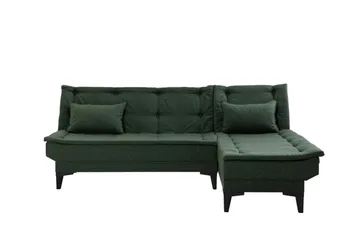 Hunterville Højre L-formet Sovesofa 107x225 cm i Stof - Grøn - Møbler - Sofaer - Sovesofaer