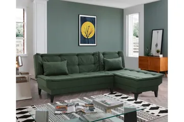 Hunterville Højre L-formet Sovesofa 107x225 cm i Stof - Grøn - Møbler - Sofaer - Sovesofaer