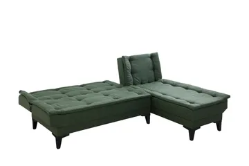 Hunterville Højre L-formet Sovesofa 107x225 cm i Stof - Grøn - Møbler - Sofaer - Sovesofaer