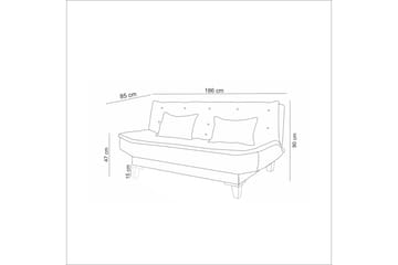 Hunterville Sovesofa 3-Pers. 106x188 - Mørkegrå - Møbler - Sofaer - Sovesofaer