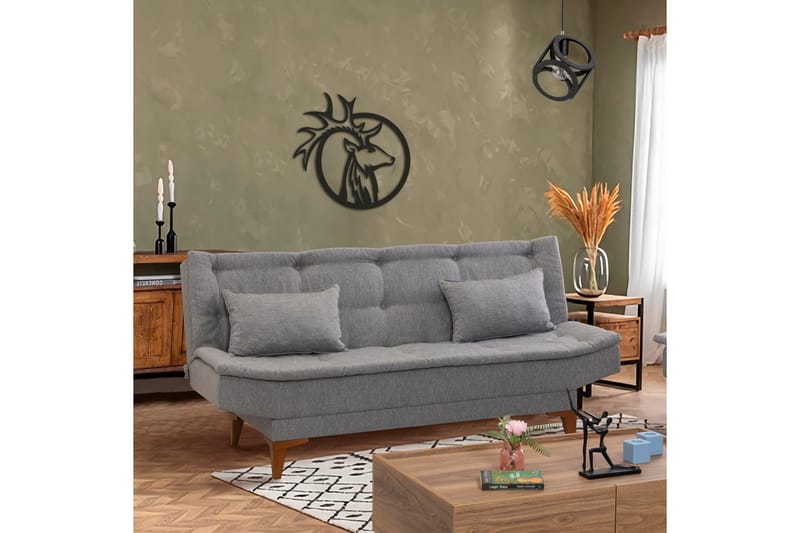 Hunterville Sovesofa 3-Pers. 106x189 - Grå - Møbler - Sofaer - Sovesofaer