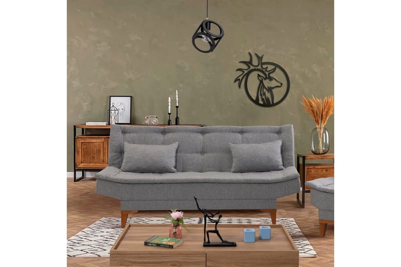 Hunterville Sovesofa 3-Pers. 106x189 - Grå - Møbler - Sofaer - Sovesofaer