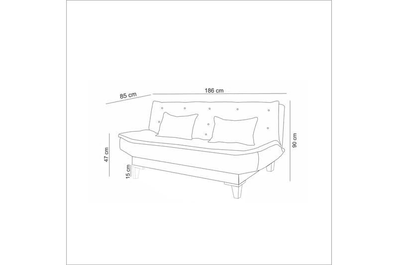 Hunterville Sovesofa 3-Pers. 106x186 - Cream - Møbler - Sofaer - Sovesofaer