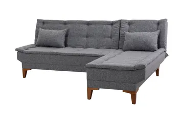 Hunterville Sovesofa m. Chaiselong 4-Pers. 107x205 - Mørkegrå - Møbler - Sofaer - Sovesofaer