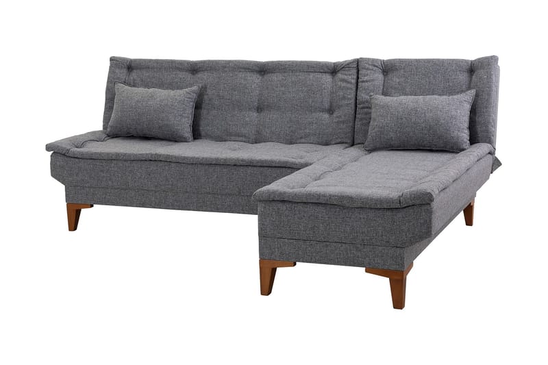 Hunterville Sovesofa m. Chaiselong 4-Pers. 107x205 - Mørkegrå - Møbler - Sofaer - Sovesofaer