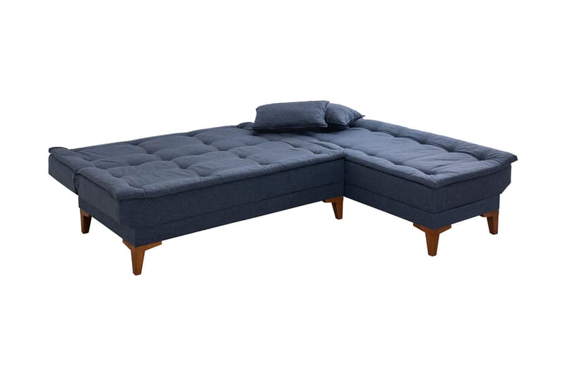 Hunterville Sovesofa m. Chaiselong 4-Pers. 107x205 - Mørkeblå - Møbler - Sofaer - Sovesofaer