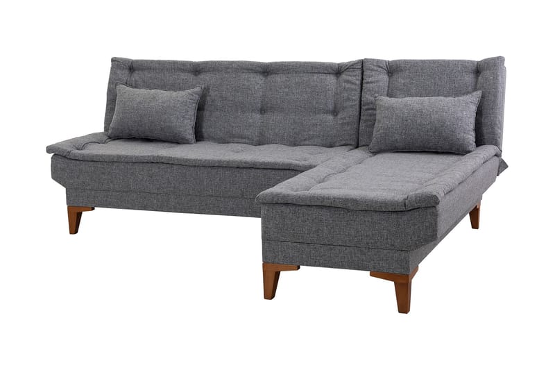 Hunterville Sovesofa m. Chaiselong 4-Pers. 107x205 - Mørkegrå - Sovesofaer - Sovesofa chaiselong