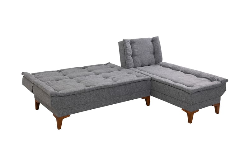 Hunterville Sovesofa m. Chaiselong 4-Pers. 107x205 - Mørkegrå - Møbler - Sofaer - Sovesofaer