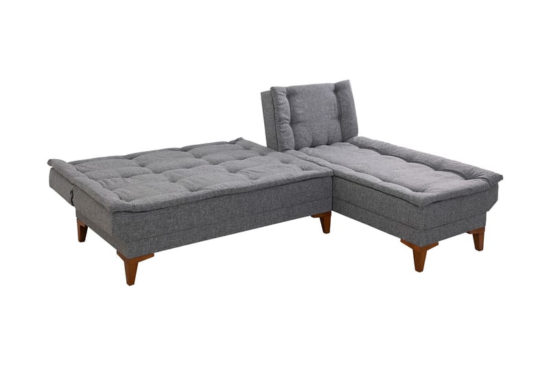 Hunterville Sovesofa m. Chaiselong 4-Pers. 107x205 - Mørkegrå - Sovesofaer - Sovesofa chaiselong