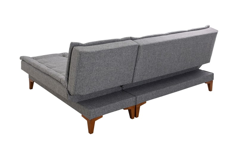 Hunterville Sovesofa m. Chaiselong 4-Pers. 107x205 - Mørkegrå - Sovesofaer - Sovesofa chaiselong