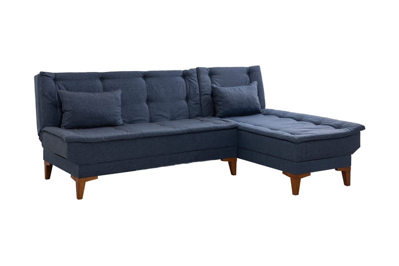 Hunterville Sovesofa m. Chaiselong 4-Pers. 107x205 - Mørkeblå - Møbler - Sofaer - Sovesofaer