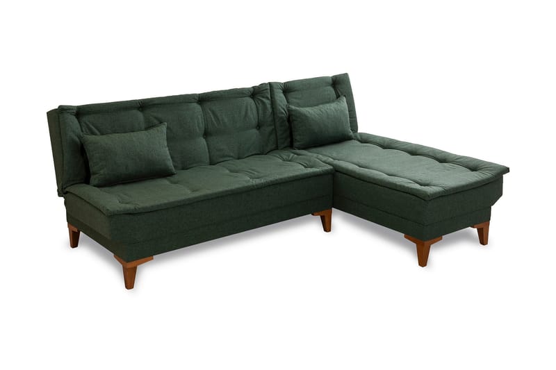 Hunterville Sovesofa m. Chaiselong 4-Pers. 107x205 - Grøn - Møbler - Sofaer - Sovesofaer