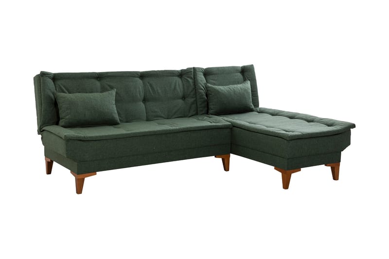 Hunterville Sovesofa m. Chaiselong 4-Pers. 107x205 - Grøn - Møbler - Sofaer - Sovesofaer