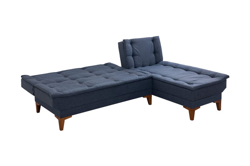 Hunterville Sovesofa m. Chaiselong 4-Pers. 107x205 - Mørkeblå - Møbler - Sofaer - Sovesofaer