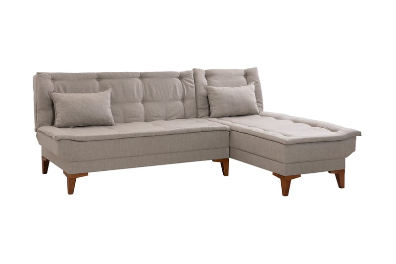 Hunterville Sovesofa m. Chaiselong 4-Pers. 107x205 - Cream - Møbler - Sofaer - Sovesofaer