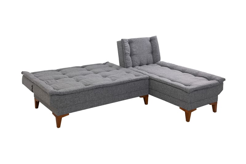 Hunterville Sovesofa m. Chaiselong 4-Pers. 107x205 - Mørkegrå - Møbler - Sofaer - Sovesofaer