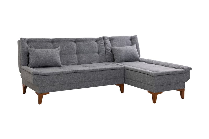 Hunterville Sovesofa m. Chaiselong 4-Pers. 107x205 - Mørkegrå - Møbler - Sofaer - Sovesofaer