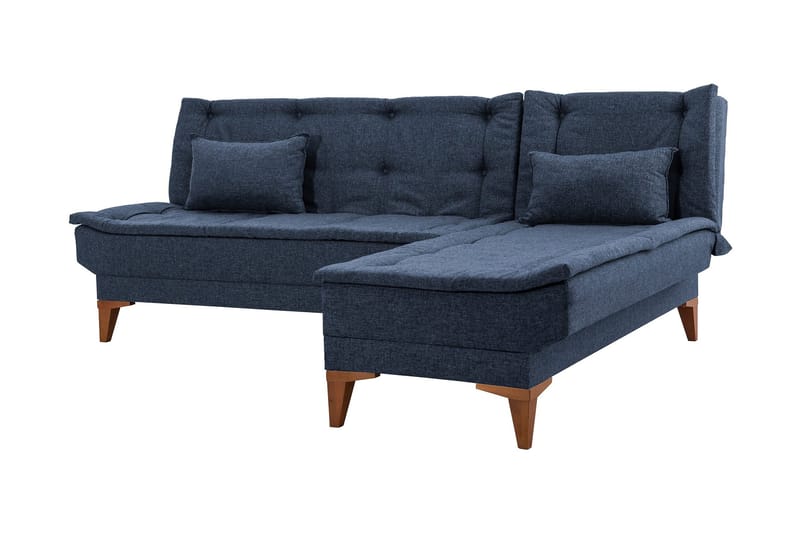 Hunterville Sovesofa m. Chaiselong 4-Pers. 107x205 - Mørkeblå - Møbler - Sofaer - Sovesofaer