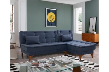 Hunterville Sovesofa m. Chaiselong 4-Pers. 107x205 - Mørkeblå - Møbler - Sofaer - Sovesofaer