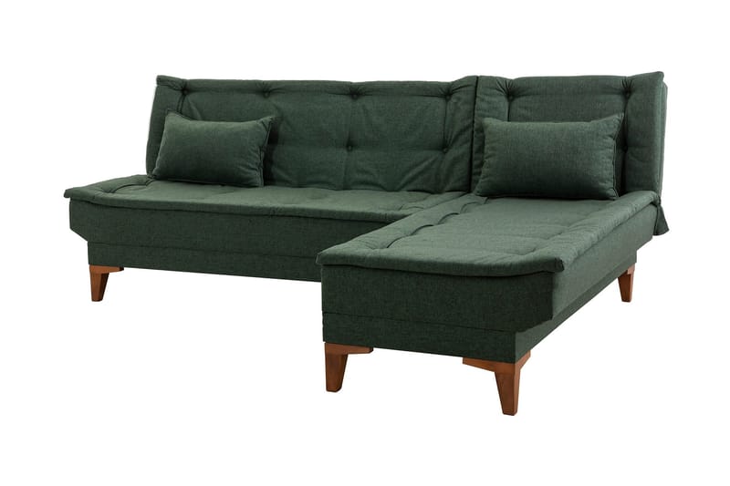Hunterville Sovesofa m. Chaiselong 4-Pers. 107x205 - Grøn - Møbler - Sofaer - Sovesofaer