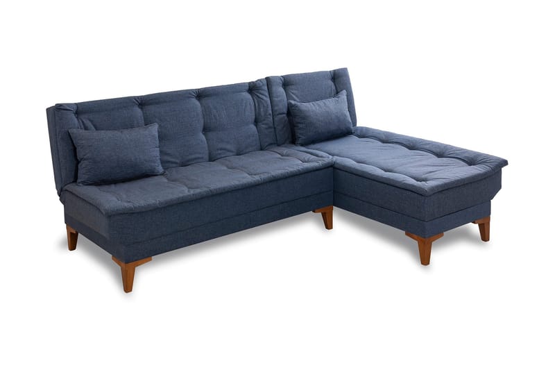 Hunterville Sovesofa m. Chaiselong 4-Pers. 107x205 - Mørkeblå - Møbler - Sofaer - Sovesofaer