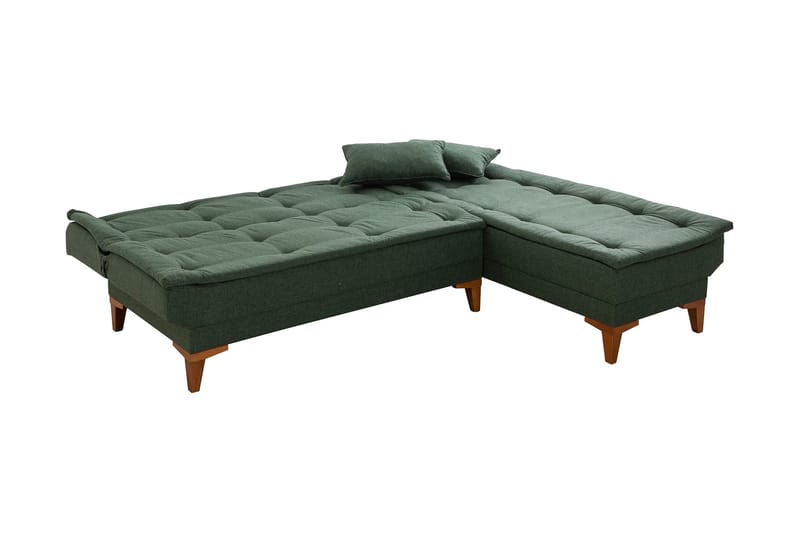 Hunterville Sovesofa m. Chaiselong 4-Pers. 107x205 - Grøn - Møbler - Sofaer - Sovesofaer