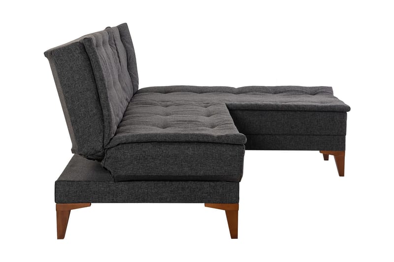 Hunterville Sovesofa m. Chaiselong 4-Pers. 107x205 - Antracit - Møbler - Sofaer - Sovesofaer