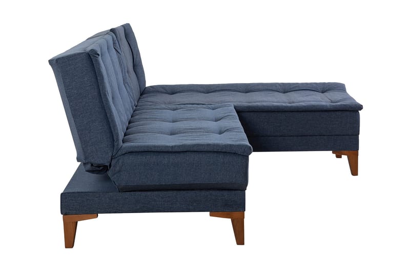 Hunterville Sovesofa m. Chaiselong 4-Pers. 107x205 - Mørkeblå - Møbler - Sofaer - Sovesofaer