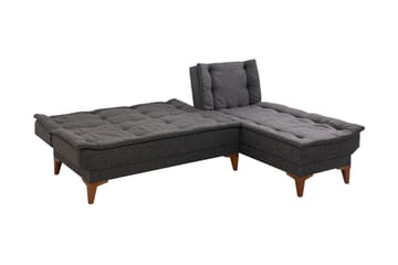 Hunterville Sovesofa m. Chaiselong 4-Pers. 107x205 - Antracit - Møbler - Sofaer - Sovesofaer