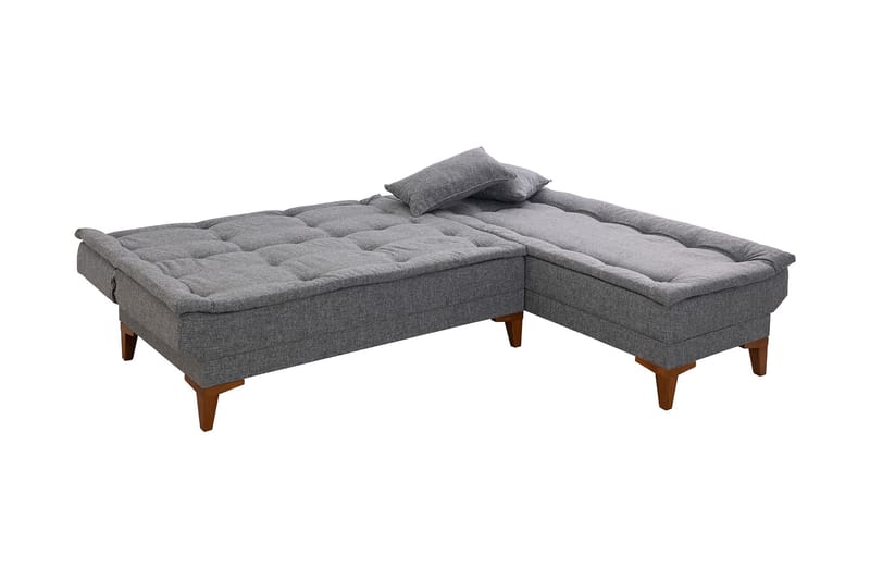 Hunterville Sovesofa m. Chaiselong 4-Pers. 107x205 - Mørkegrå - Møbler - Sofaer - Sovesofaer