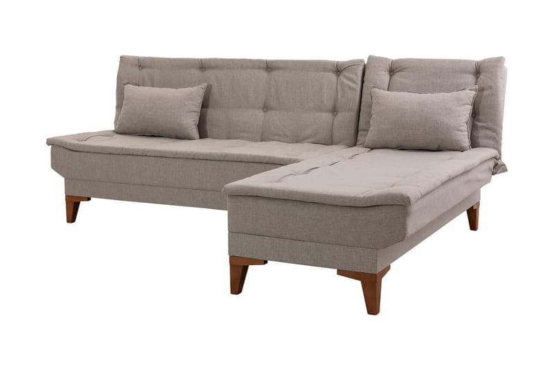 Hunterville Sovesofa m. Chaiselong 4-Pers. 107x205 - Cream - Møbler - Sofaer - Sovesofaer