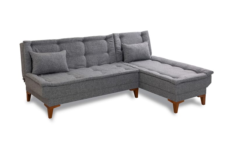 Hunterville Sovesofa m. Chaiselong 4-Pers. 107x205 - Mørkegrå - Møbler - Sofaer - Sovesofaer