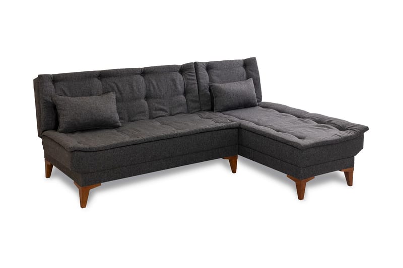 Hunterville Sovesofa m. Chaiselong 4-Pers. 107x205 - Antracit - Møbler - Sofaer - Sovesofaer