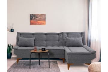 Hunterville Sovesofa m. Chaiselong 4-Pers. 107x205 - Mørkegrå - Møbler - Sofaer - Sovesofaer
