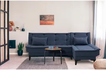 Hunterville Sovesofa med Chaiselong 4-personers - Marineblå - Møbler - Sofaer - Sovesofaer