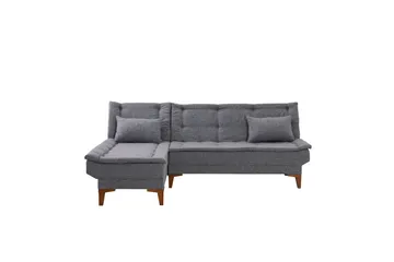 Hunterville Venstre L-formet Sovesofa 107x225 cm i Stof - Grå - Møbler - Sofaer - Sovesofaer