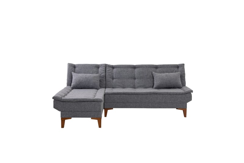Hunterville Venstre L-formet Sovesofa 107x225 cm i Stof - Grå - Møbler - Sofaer - Sovesofaer