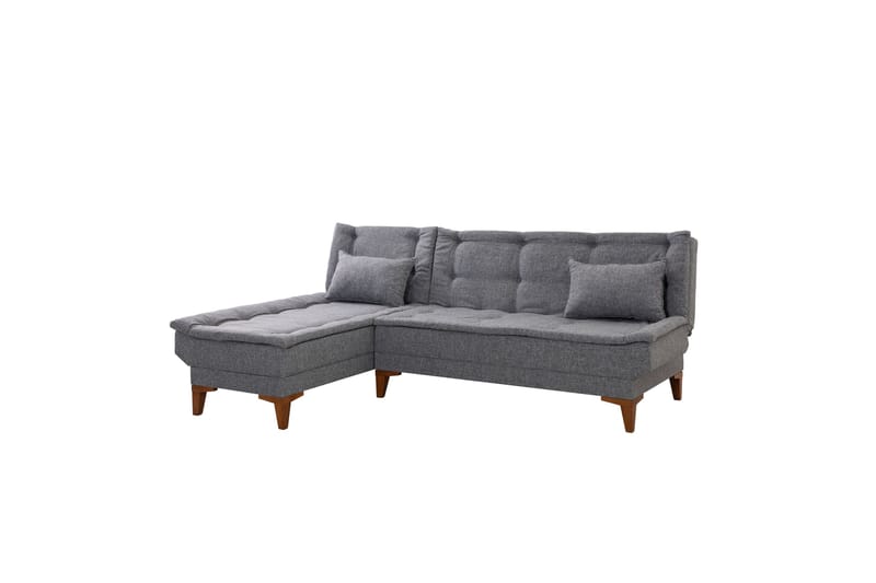 Hunterville Venstre L-formet Sovesofa 107x225 cm i Stof - Grå - Møbler - Sofaer - Sovesofaer