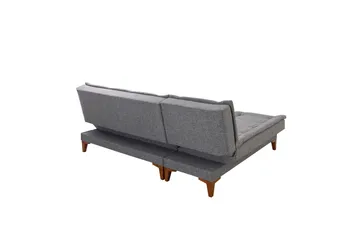 Hunterville Venstre L-formet Sovesofa 107x225 cm i Stof - Grå - Møbler - Sofaer - Sovesofaer
