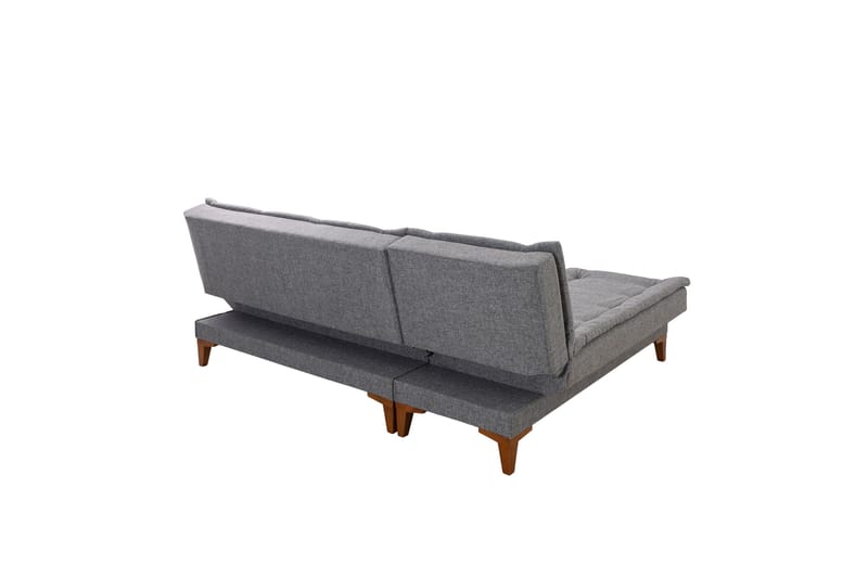 Hunterville Venstre L-formet Sovesofa 107x225 cm i Stof - Grå - Møbler - Sofaer - Sovesofaer