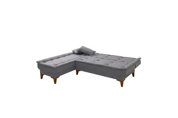 Hunterville Venstre L-formet Sovesofa 107x225 cm i Stof - Grå - Møbler - Sofaer - Sovesofaer
