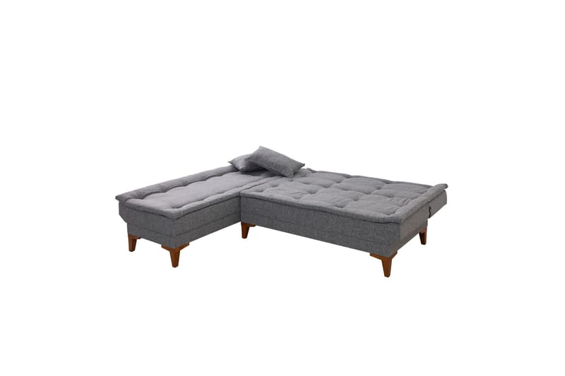 Hunterville Venstre L-formet Sovesofa 107x225 cm i Stof - Grå - Møbler - Sofaer - Sovesofaer